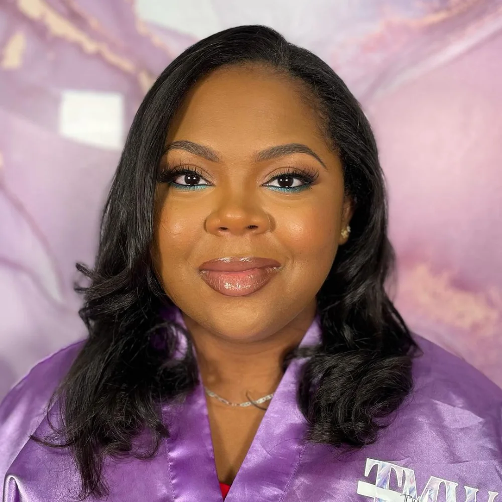 Baby shower makeup transformation.